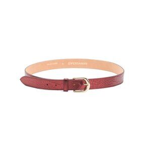 PERSAMAN NEW YORK Dark Red Made In Italy Leather Faux Croc Belt